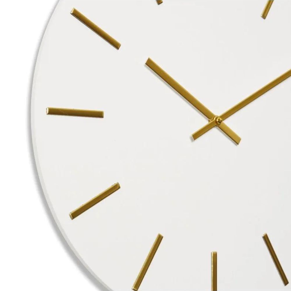 Maddox Wall Clock - White & Gold - Notbrand