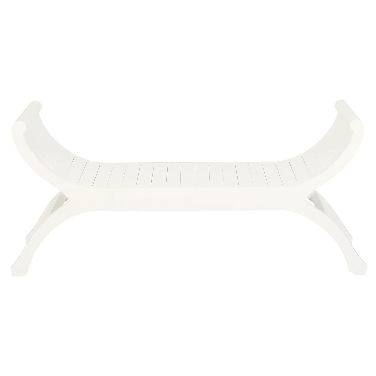 Maeve Timber 2 Seater Curved Bench - White - Notbrand