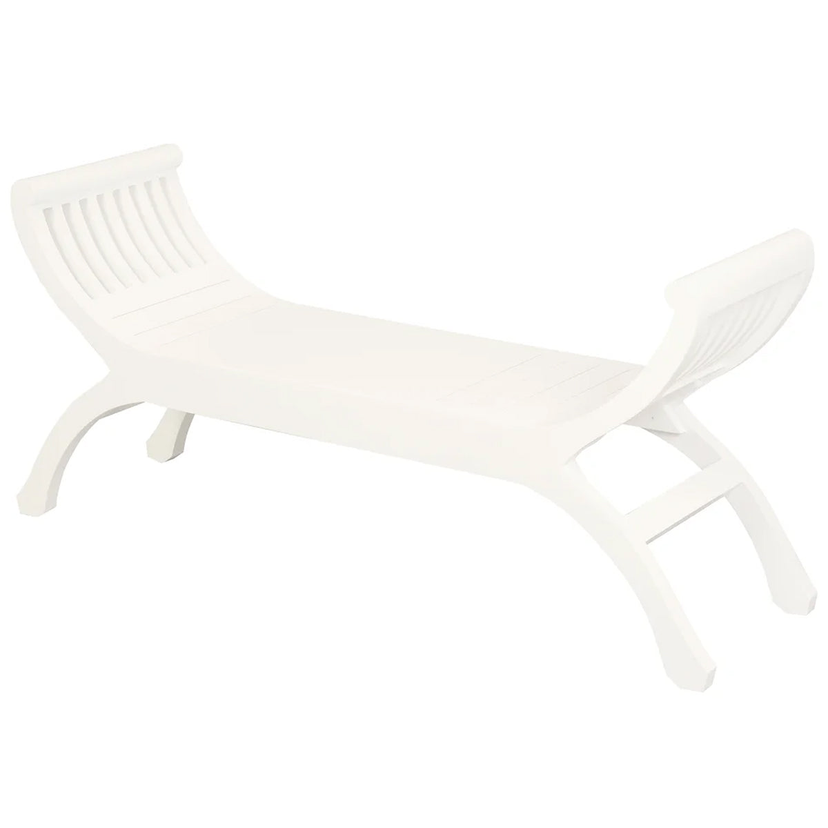 Maeve Timber 2 Seater Curved Bench - White