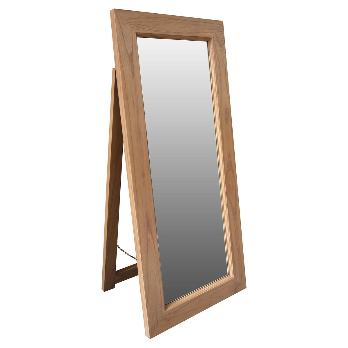 Manhattan Solid Mindi Rectangular Mirror with Stand - Natural