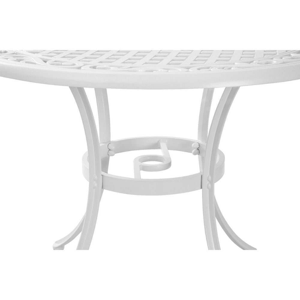 Marco Cast Aluminium Outdoor Round Dining Table - White - Notbrand