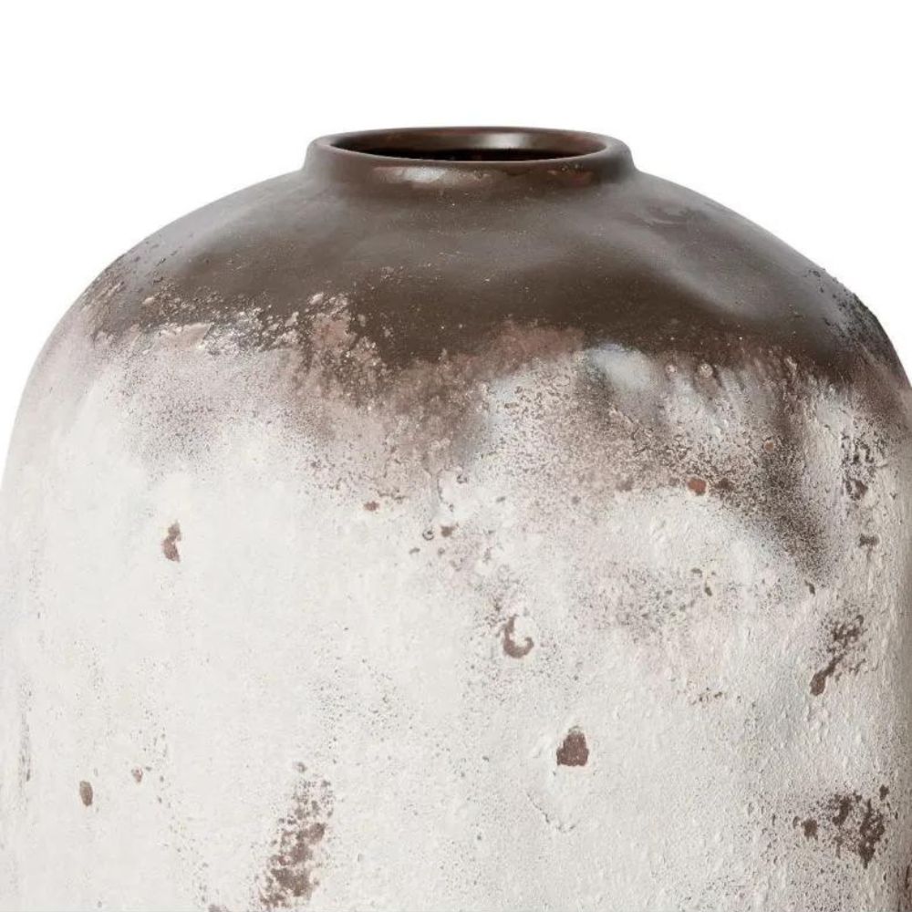 Marlow Tall Ceramic Vase - White & Grey - Notbrand