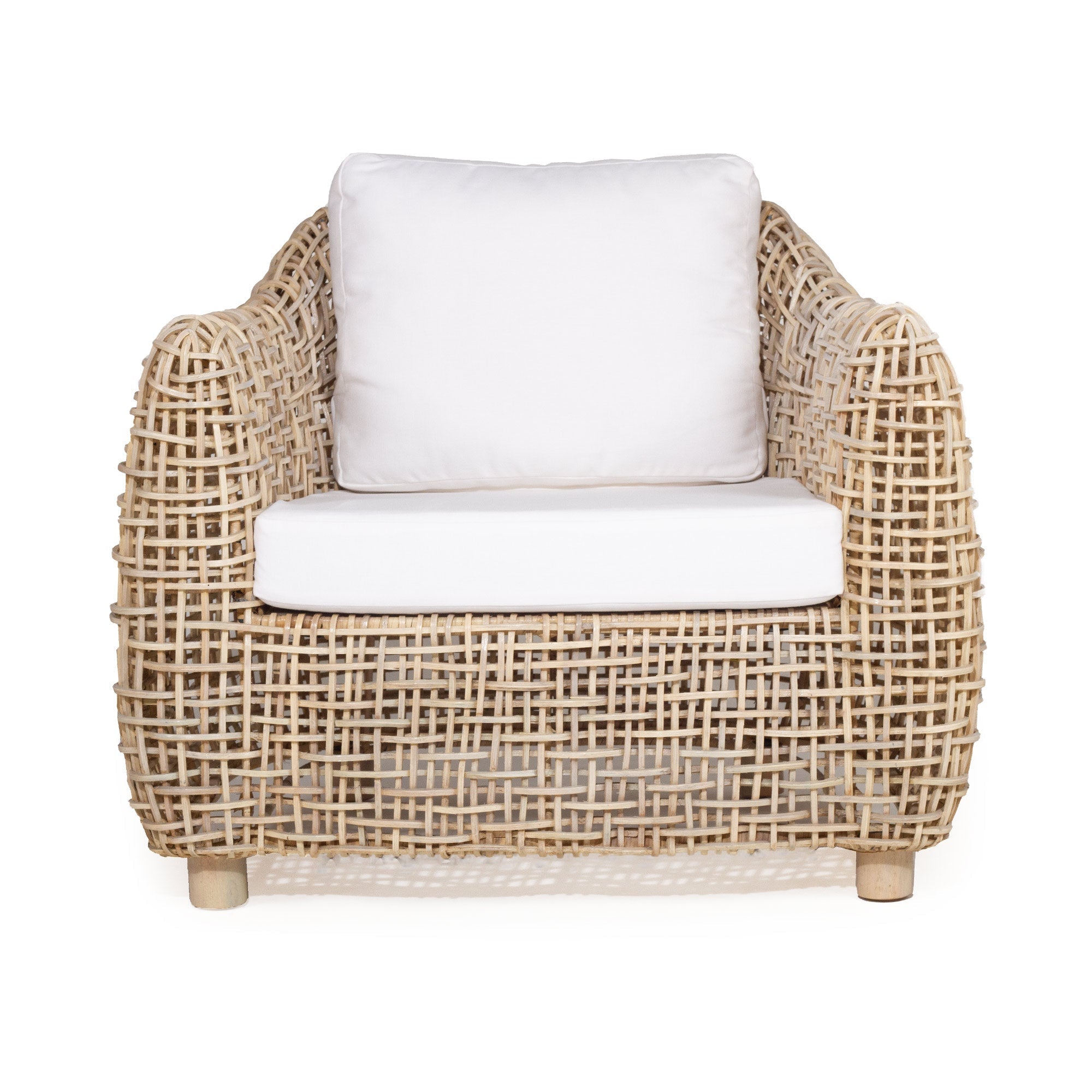 Mason Rattan Lounge Armchair - White Wash - Notbrand