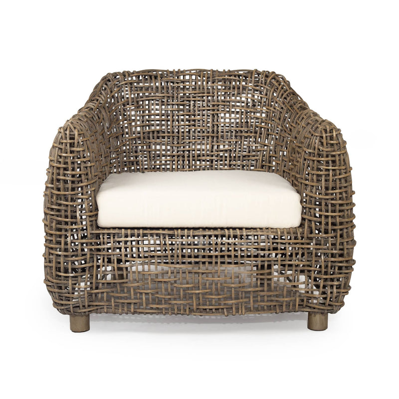 Mason Rattan Lounge Armchair - Grey - Notbrand