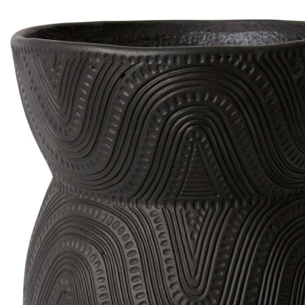 Matteo Cement Vase - Black - Notbrand