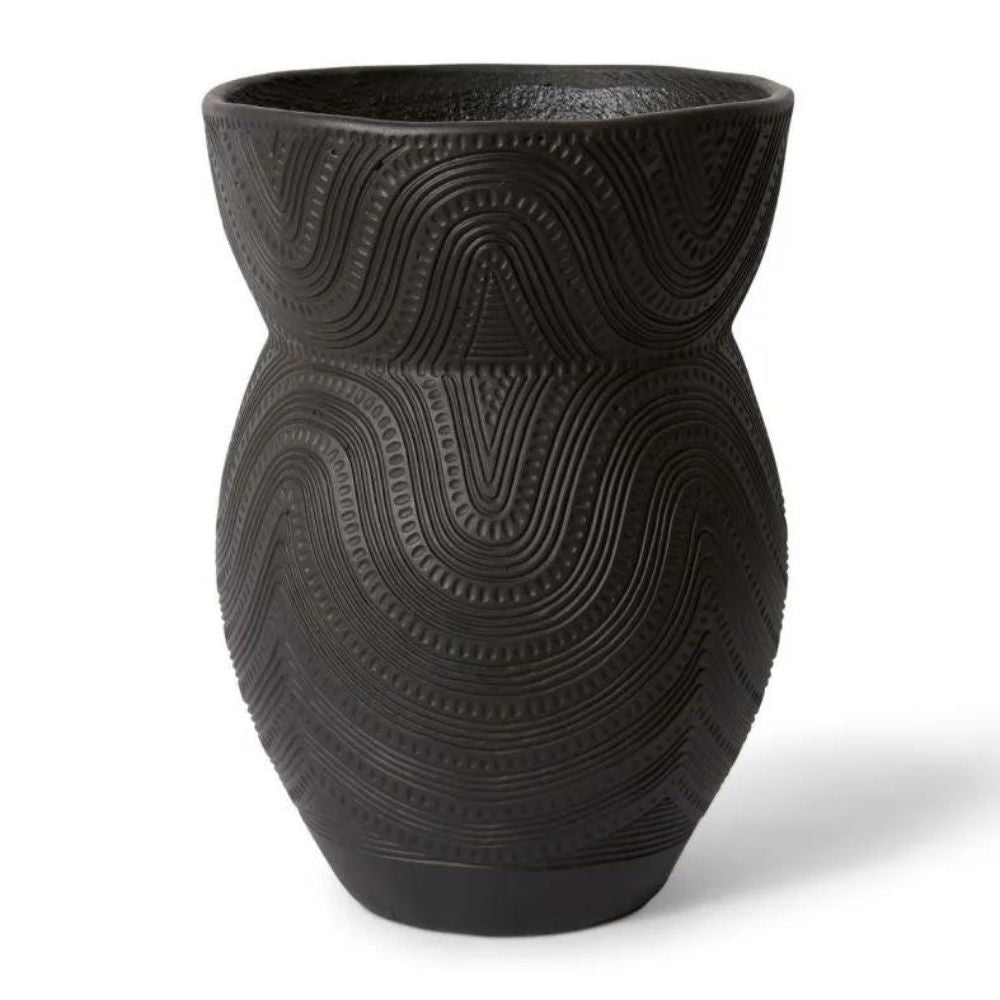 Matteo Cement Vase - Black - Notbrand