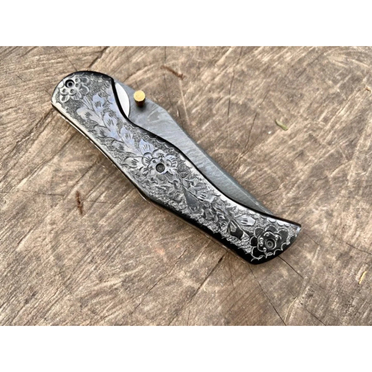 Merith Handmade Damascus Pocket Folding Knife - Notbrand