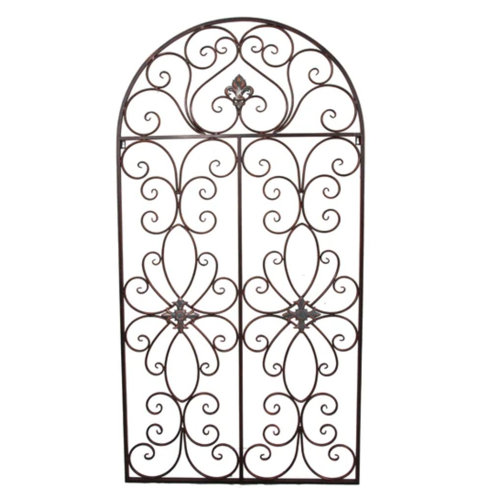 Metal Arched Window Wall Decor - Rustic Brown - NotBrand