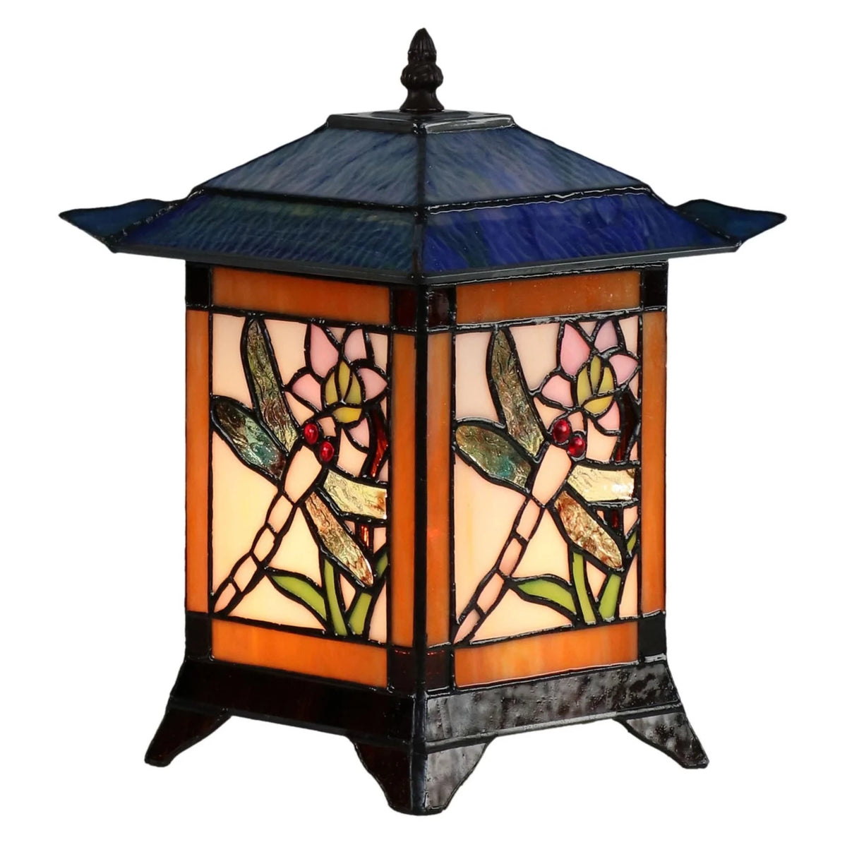 Misaku Dragonfly Tiffany Style Table Lantern - Blue - NotBrand
