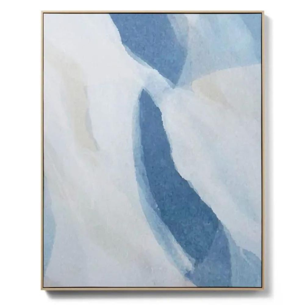 Misty Canvas Wall Art - Blue & Natural - Notbrand