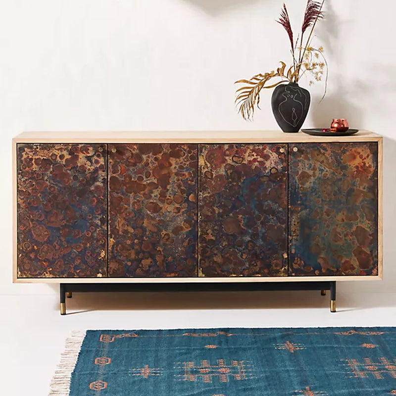 Modas Wooden Reactive Sideboard With Metal Door -  Copper - Notbrand