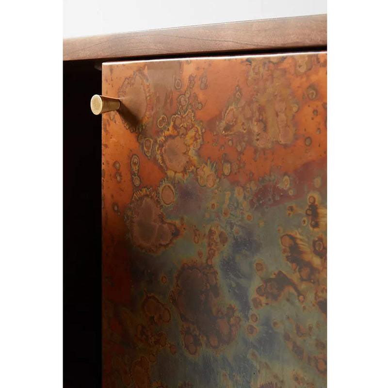 Modas Wooden Reactive Sideboard With Metal Door -  Brown - Notbrand
