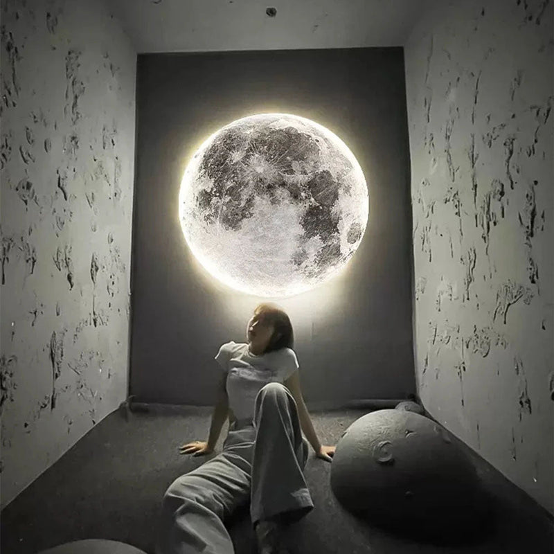 Moon and Earth Wall Lamp With Dimmable LED Light - Notbrand