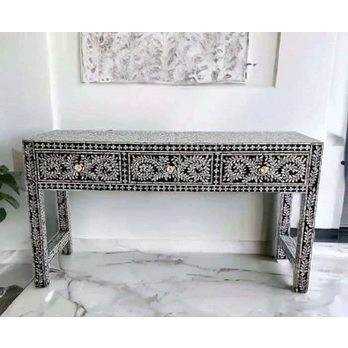 Opulent 3 Drawer Console Table - Mother Of Pearl - Notbrand