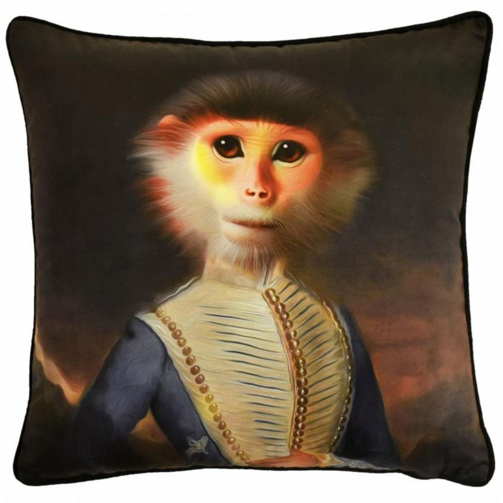 Myles Monkey Cushion - Velvet Fabric - NotBrand