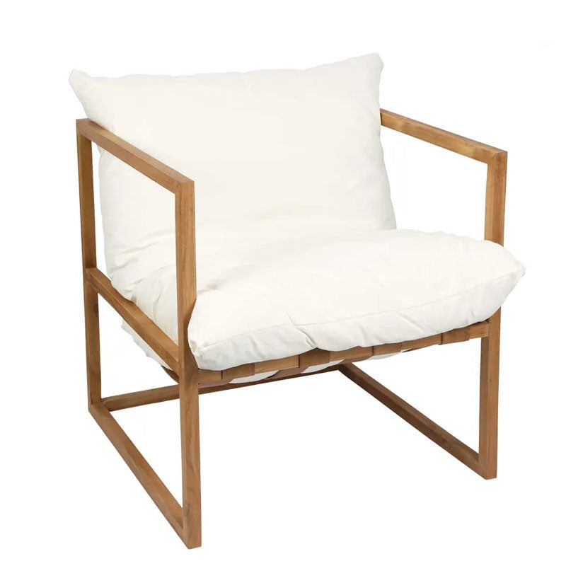 Neve Teak Wooden Chair - White-Notbrand
