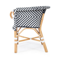 Nora Rattan Armchair - Black and White
