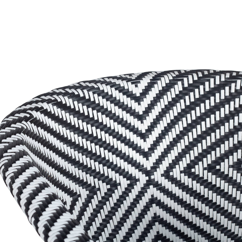 Nora Rattan Armchair - Black and White