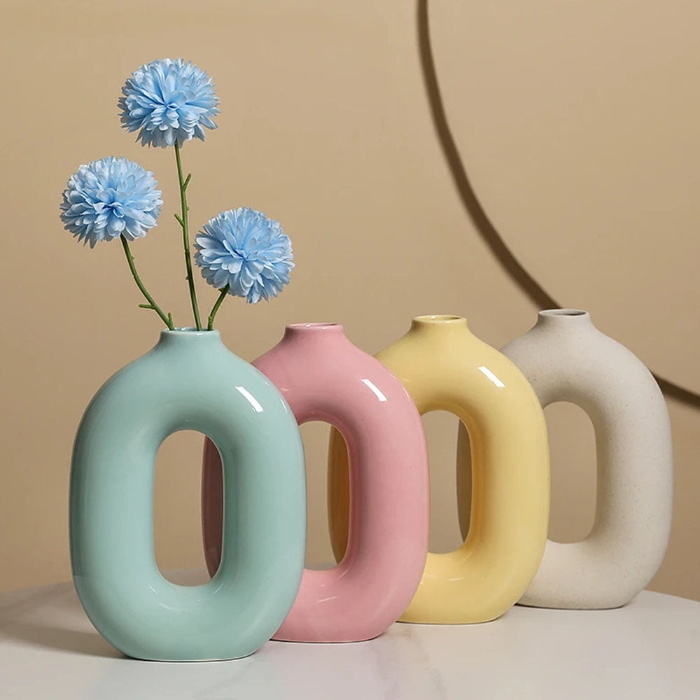 Nordic Art Ceramic Hollow Flower Vase - Range - Notbrand