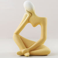 Ceramic Heart Shaped Right Tilted Thinker Statue Vase - Range - Notbrand