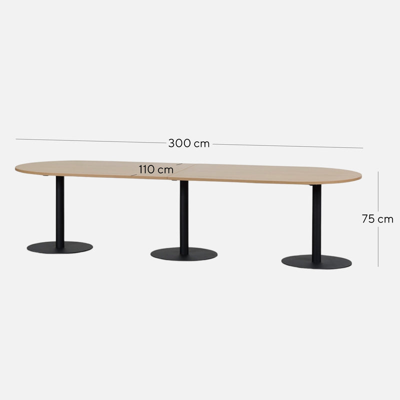 Nkala Oval Meeting Table in Natural - 3m - NotBrand