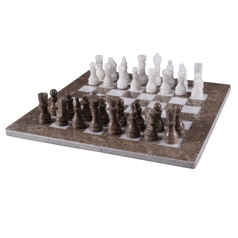Obsidian Chess Set in Oceanic & White - 38cm - Notbrand