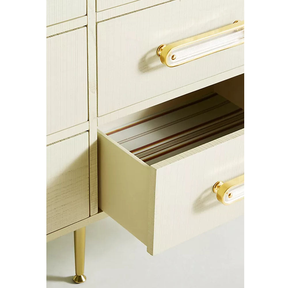 Zivany Textured Hardwood 9 Drawer Dresser - Cream - Notbrand