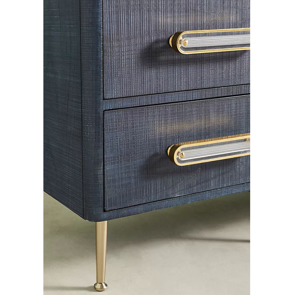Zivany Textured Hardwood 9 Drawer Dresser - Indigo - Notbrand