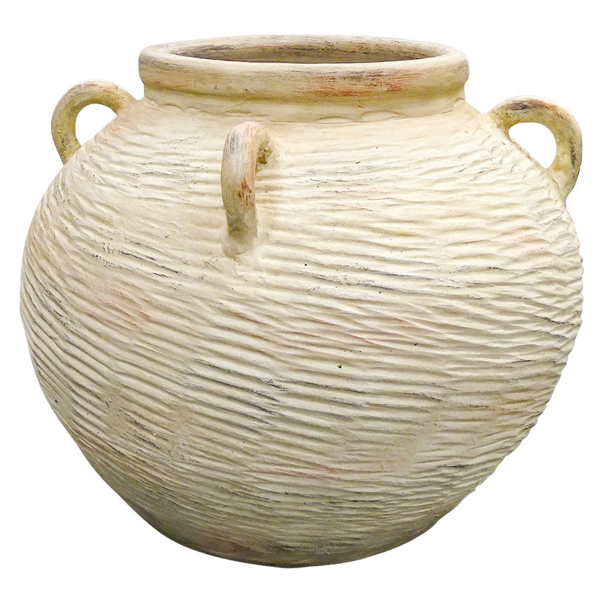 Agios Terracotta Pot in Antique White - 41cm - Notbrand