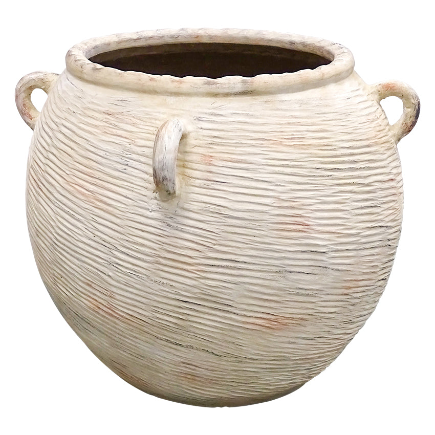 Agios Terracotta Pot in Antique White - 57cm - Notbrand