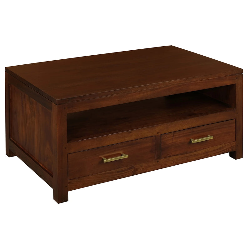 Paris Solid Timber 4 Drawer Coffee Table - Mahogany - Notbrand
