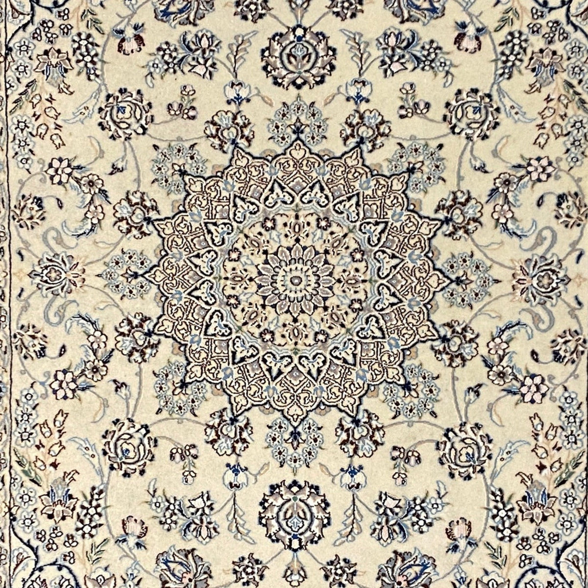 Persian Naieen Super Fine Wool & Silk Inlaid Rug - 2.4m - Notbrand