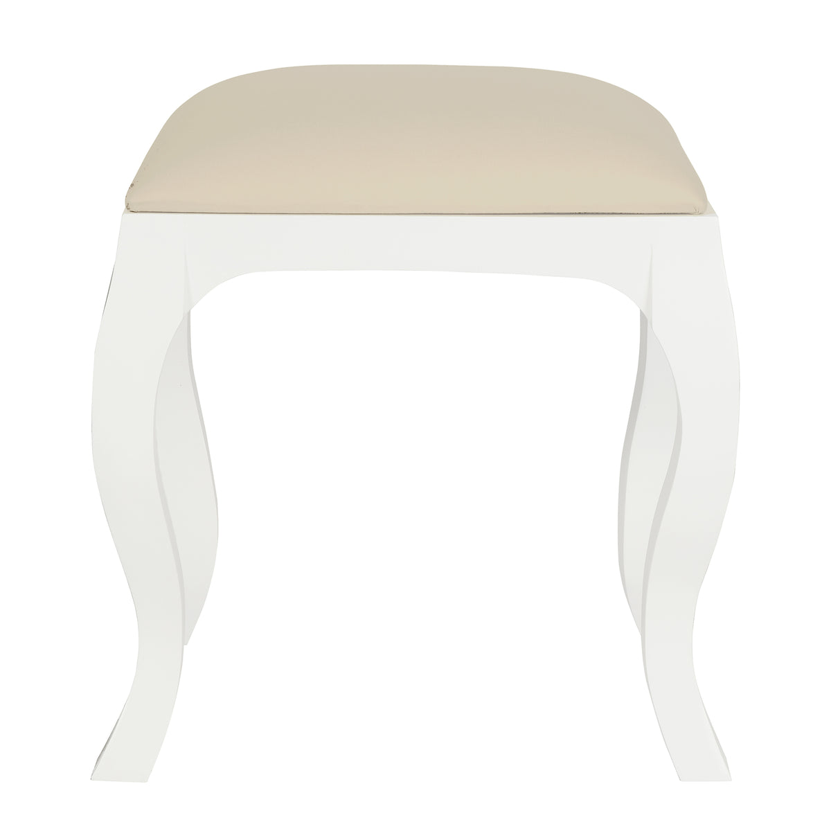 Queen Ann Solid Timber Dressing Stool - White - Notbrand