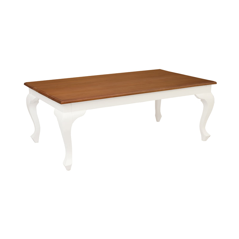Queen Ann Timber Coffee Table - White Caramel - Notbrand