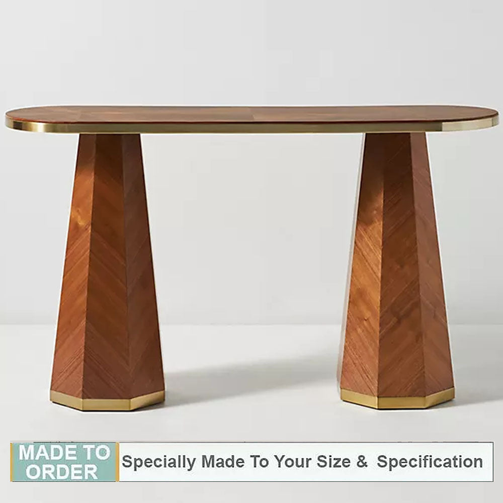 Quillen Marquetry Hardwood Console Table - Notbrand