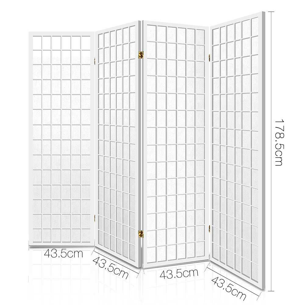 Artiss 4 Panel Room Divider - White - Notbrand