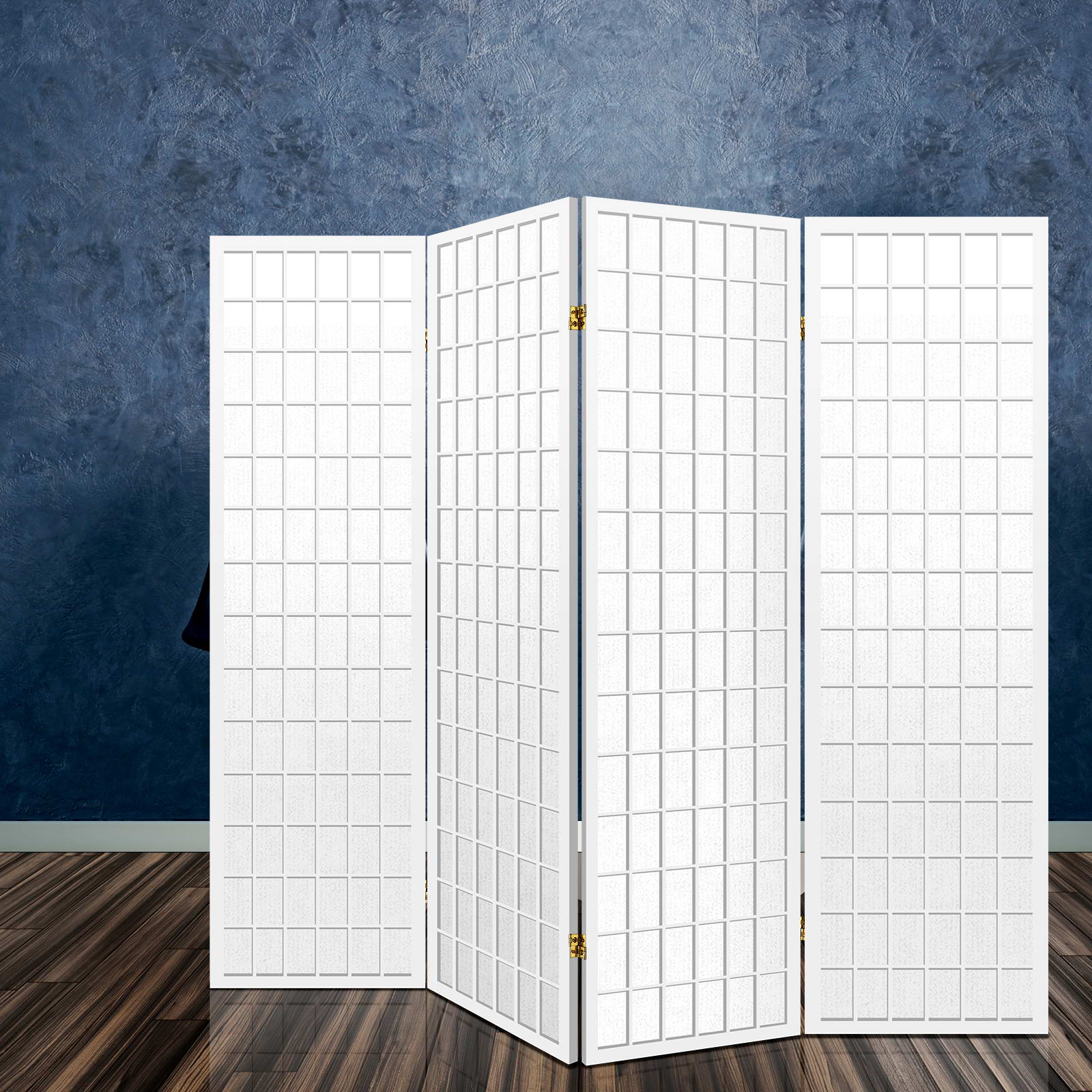 Artiss 4 Panel Pine Wood Room Divider - White - Notbrand