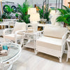 Bahama Bamboo Rattan Lounge Armchair with Cushion - White - Notbrand