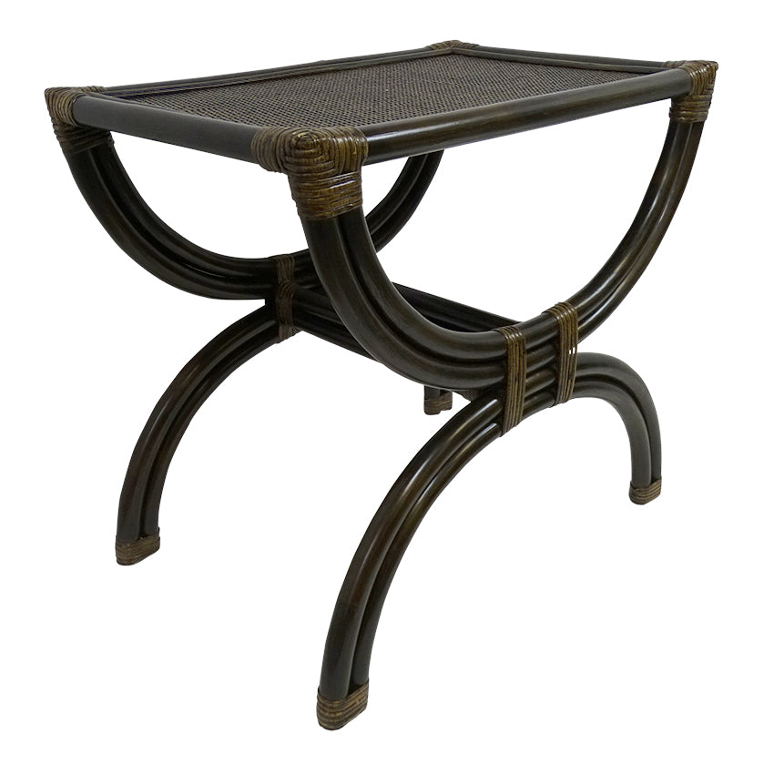 Emley Bamboo Rattan Side Table - Tobacco - Notbrand