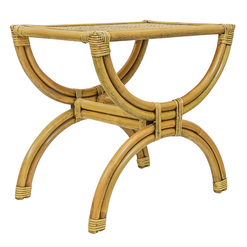Emley Bamboo Rattan Side Table - Toffee - Notbrand