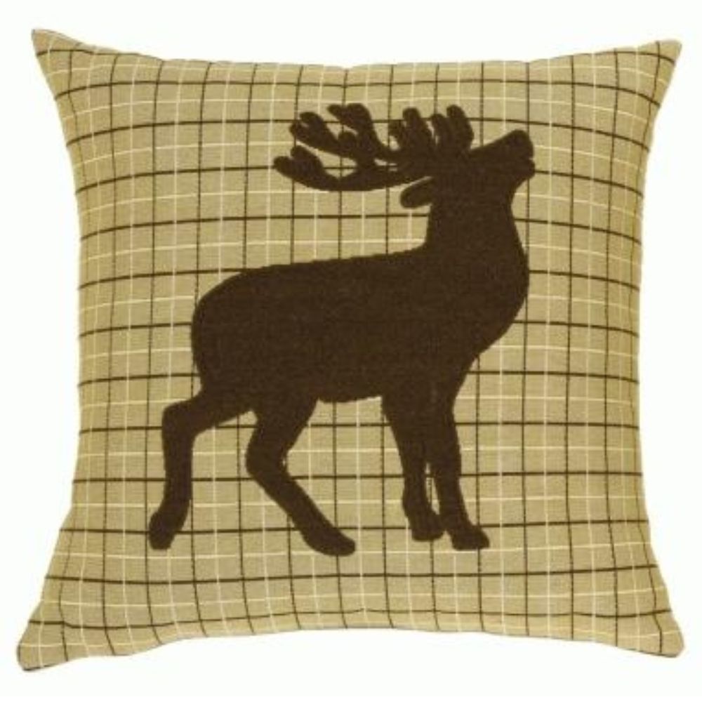 Deer Suede Fabric Cushion - Right Plaid - NotBrand