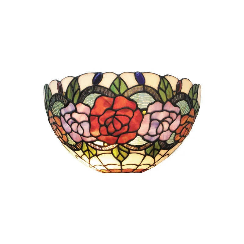 Rose Garden Tiffany Style Wall Sconce Lamp In Beige - NotBrand