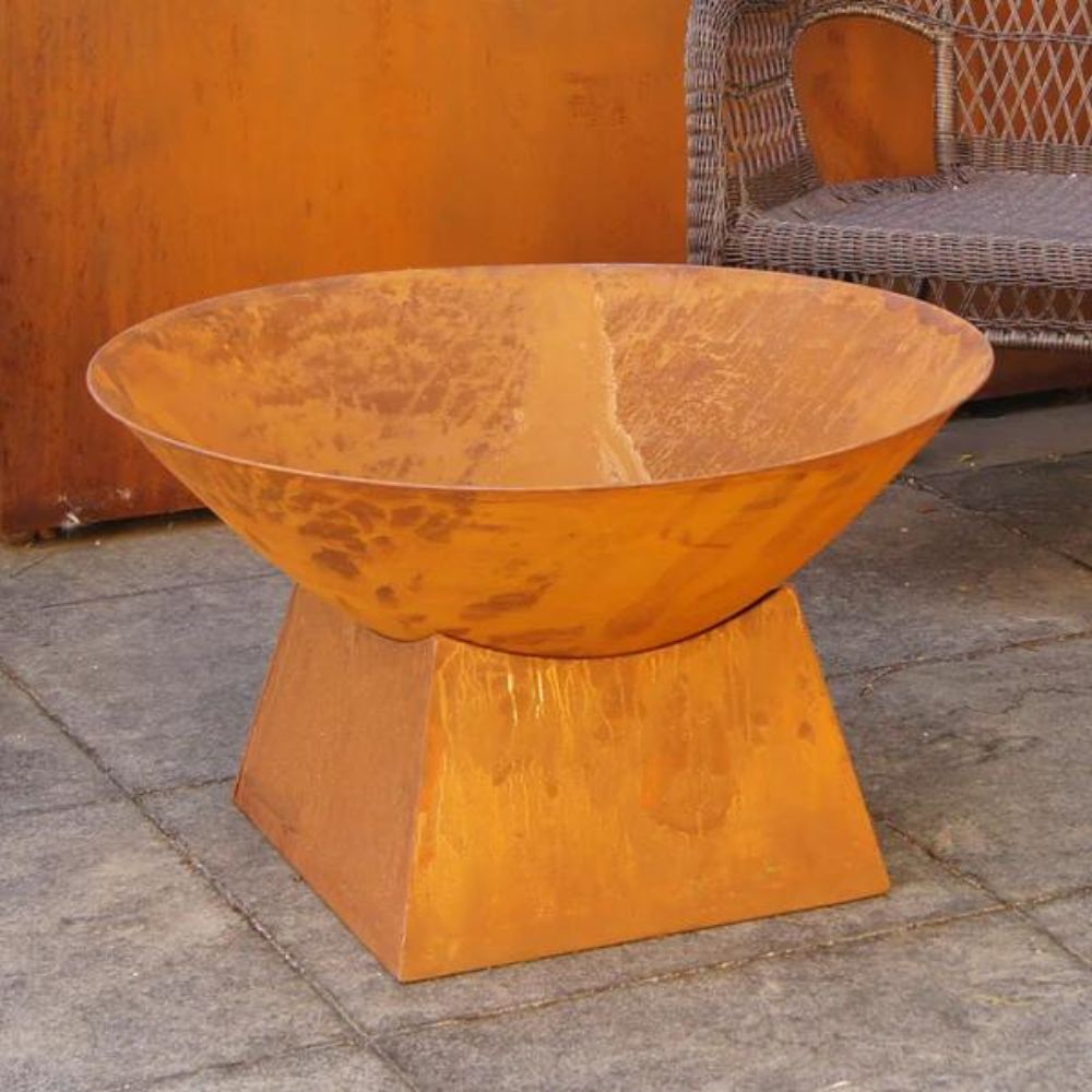 Rustic Metal Fire Pit Bowl with Plain Base for Outdoor Bliss - NotBrand