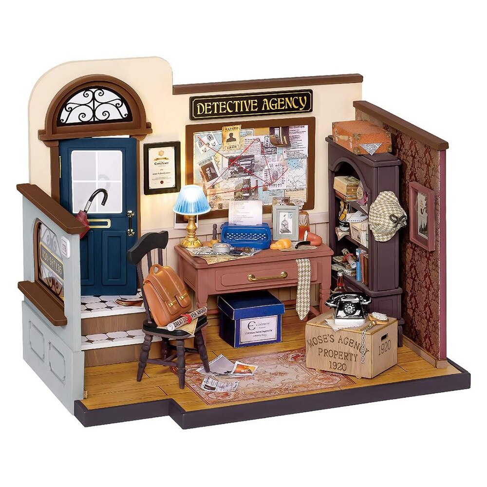 Rolife Detective Agency Miniature Dollhouse Wooden DIY Kit - Notbrand