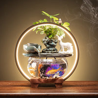 Lucky Water Circulating Glass Fish Tank Ornament - Notbrand