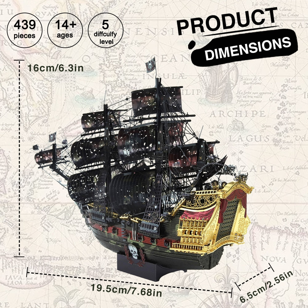 The Queen Anne's Revenge Ship 3D Metal Puzzle DIY Toy - Notbrand