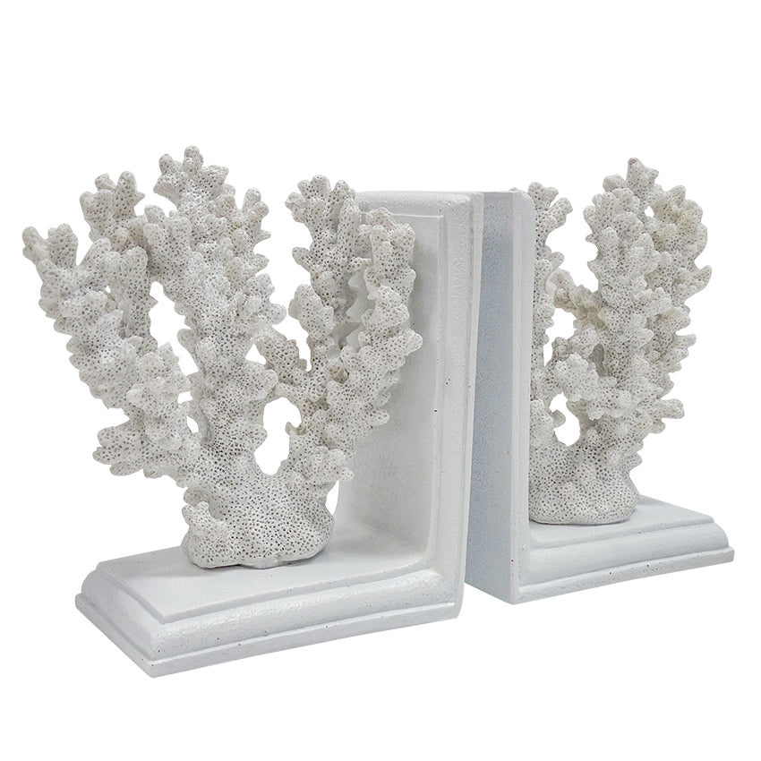 Erina Coral Sculpture White Bookend - Set of 2 - Notbrand