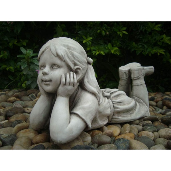 Girl Thinking Statue Garden Ornament - 33cm - Notbrand