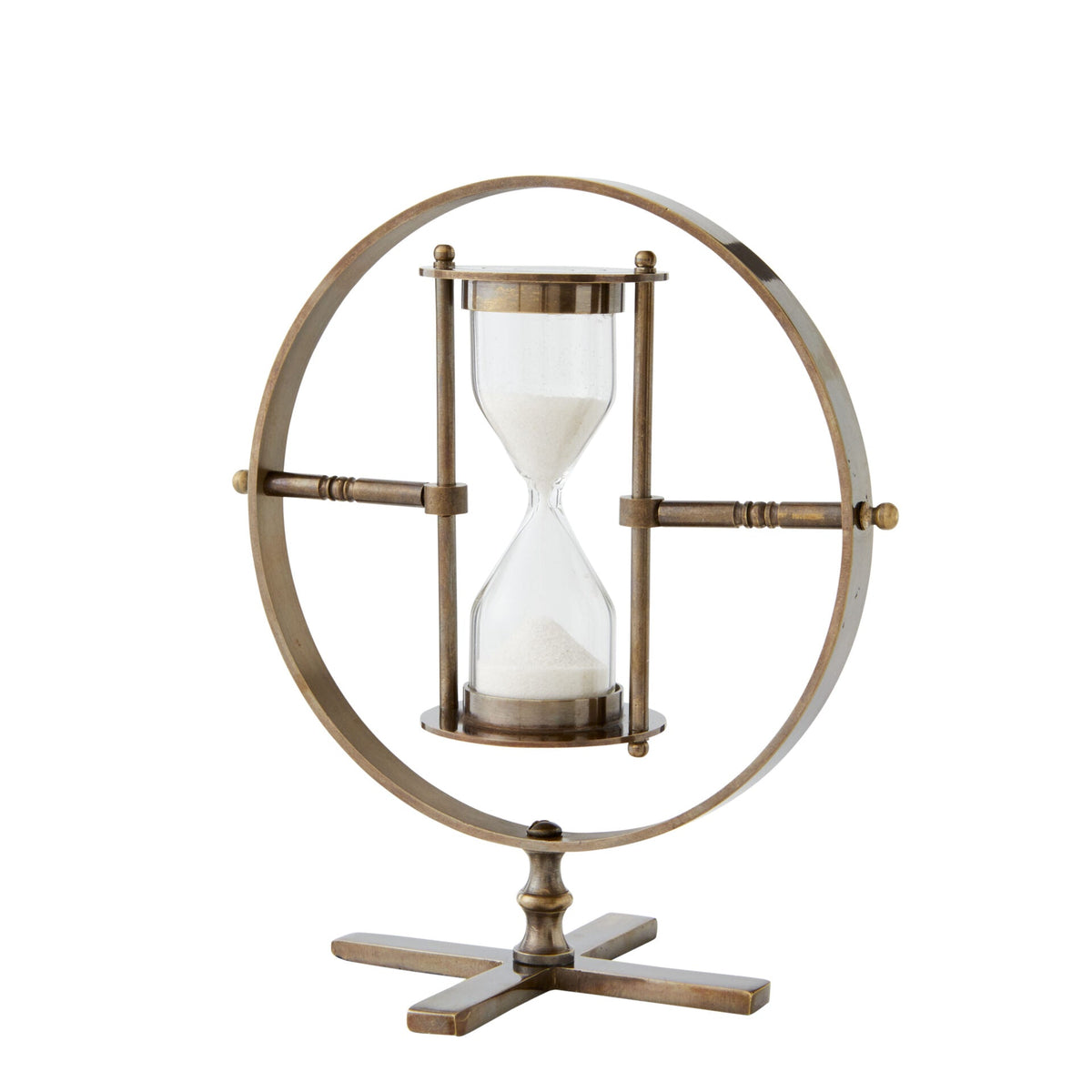 Vitruvian Sandglass Timer in Brass - 16cm - Notbrand
