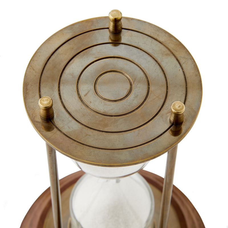 Five Minutes Sandglass Timer in Wood & Brass - 18cm - Notbrand